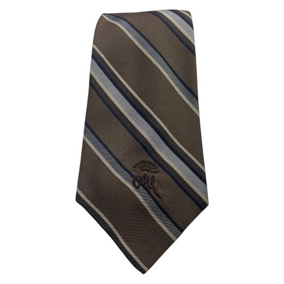 Vintage WOOLF BROTHERS COUNTESS MARA Tie Brown Gray Black Cream, Preowned - Picture 1 of 7